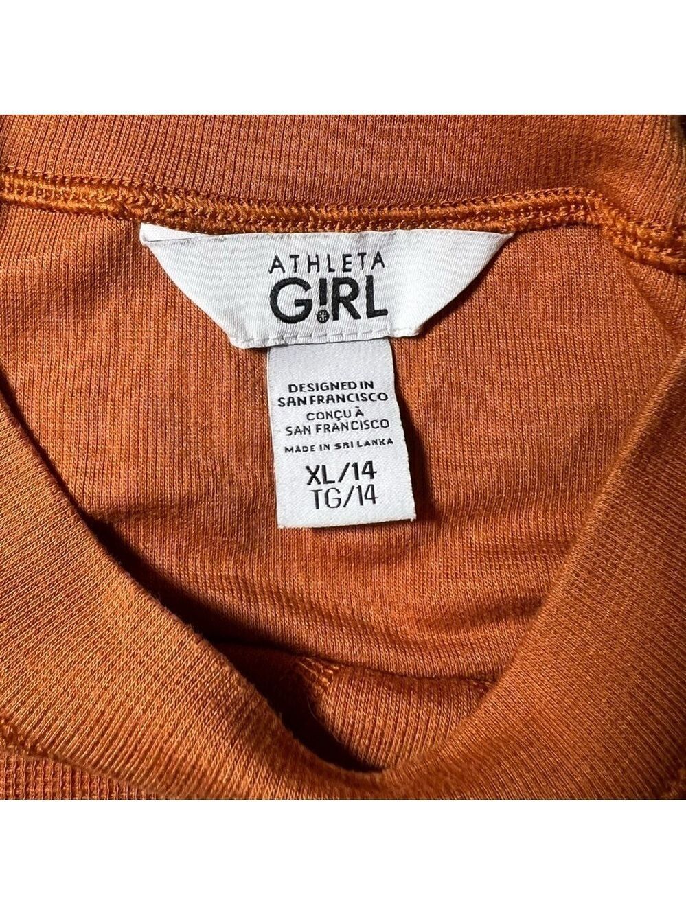 Athleta Girl Wander Waffle Long Sleeve Top Foliage Orange Size XL/14 - Picture 2 of 7